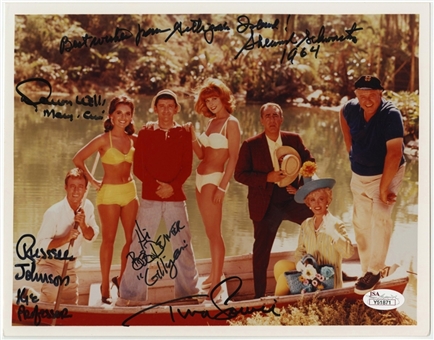 Gilligans Island Cast Signed 8x10 Photograph With Five Signatures - Schwartz, Denver, Louise, Johnson & Wells (JSA)